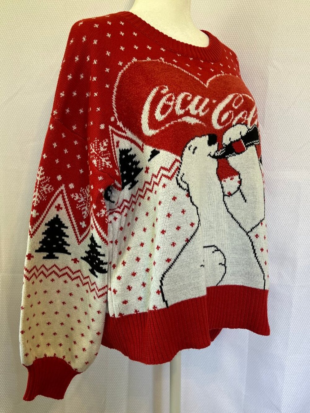 Coca-Cola Heart Polar Bear Ugly Christmas Sweater - Picture 6 of 14